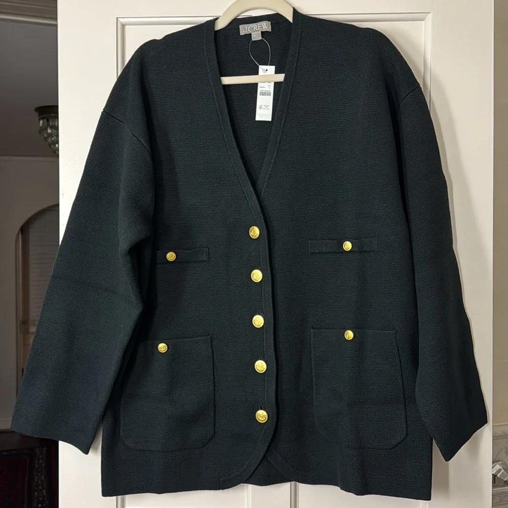 J.Crew Long V-neck sweater blazer BX466
